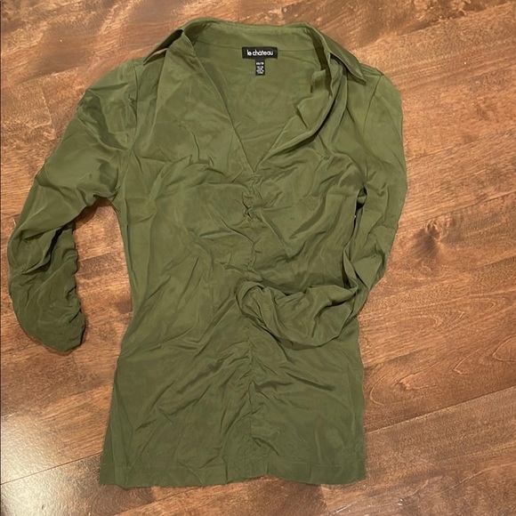 Le Chateau Olive Green Women's Top - Picture 1 of 3